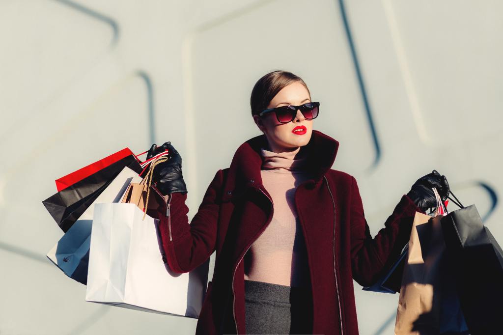 Woman holding shopping bags