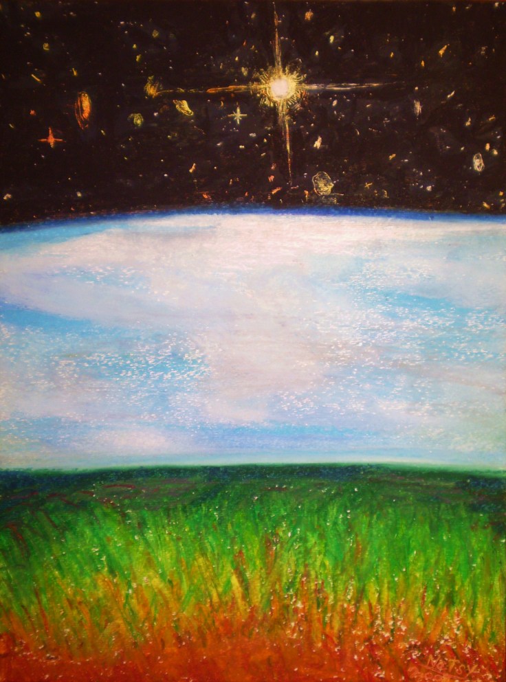 oil pastel on watercolor paper